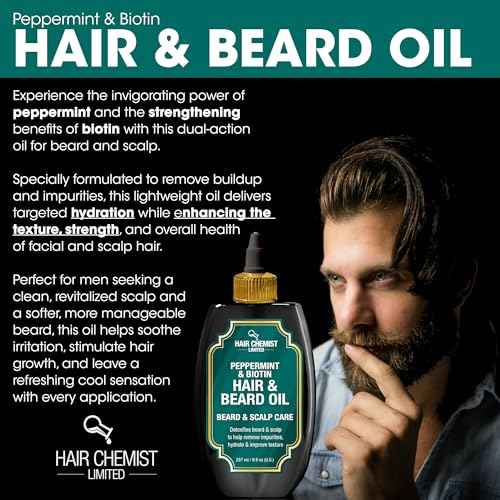 Hair Chemist Beard & Scalp Care Peppermint & Biotin Hair & Beard Oil 8 oz.