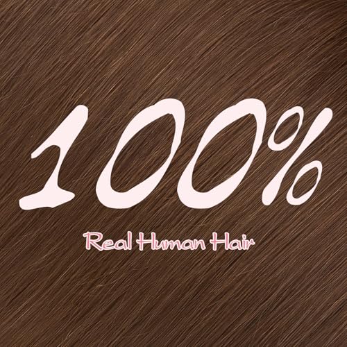 Halo Hair Extensions,Prokyvity Halo Hair Extensions Real Human Hair,Invisible Adjustable Wire Extensions for Seamless Blending 18 inch/65g Mid-Tone Brown