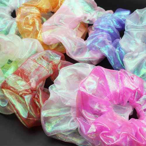 20 Pcs LED Scrunchies, Light up Hair Scrunchies, Glow in the Dark Hair Ties with 3 Light Modes, Neon Hair Accessories for Women Girls, Glow Hair Bands Rave Glow Party Supplies