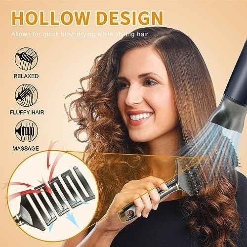 Curved Detangling Brush for Curly Hair, Professional Vented Anti-Tangle Brush for Wet & Dry, Ideal for Textured 2A to 4C Hair and Thick Blow Drying