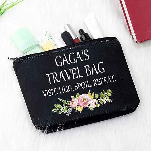 Gaga Gift Gaga Makeup Bag Gaga Appreciation Gift Grandma Toiletry Bag Travel Gift for Gaga (Gaga's Travel Black)
