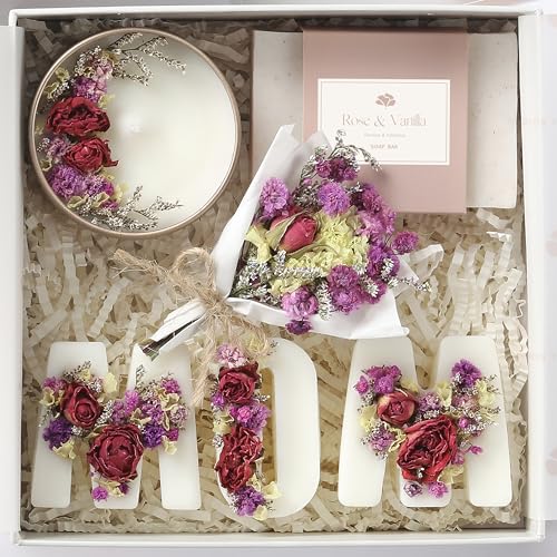 Gift Basket for Mom ? Birthday & Christmas Small Spa Box ? Relaxing Mom Gift Set with Candle, Soap & Wax Melts ? Perfect Xmas, Holiday or Birthday Present