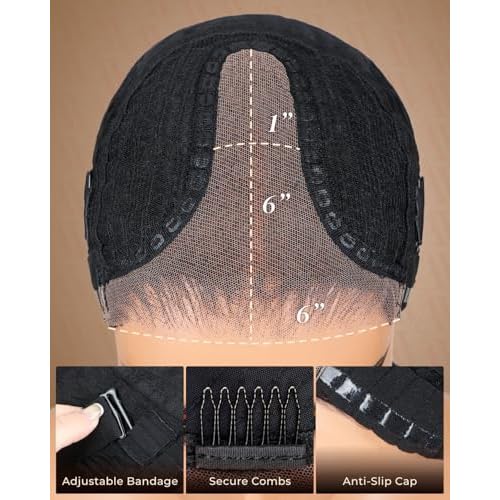 Arabella 12inch Bob Wig Human Hair Real Ready to Go Glueless Wig 12a Straight Bob Wigs Human Hair Pre Cut Only Middle Part Lace Front Wigs Pre Bleached Tiny Knots (12inch, 6x6x1 Glueless)