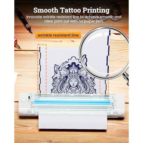 Itari TP81 Tattoo Stencil Printer Bluetooth - 2025 New Tattoo Kit Machine with 10pcs Tattoo Transfer Papers for Tattooing Thermal Tattoo Printer Tattoo Supplies for Tattoo Artists, White