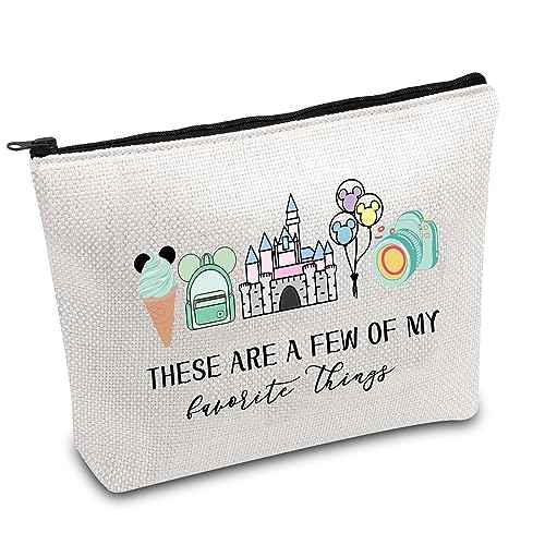 Vacation Trip Gift Fairytale Fans Cosmetic Bag Mouse Family Trip Snacks Makeup Bag Magic Kingd*m Gift Mouse Ice Cream Zipper Pouch (F-things Mouse)