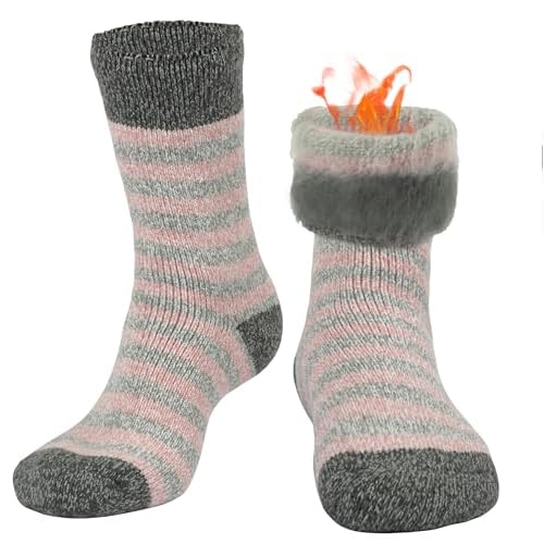 BomKinta Women Thermal Socks - Thick Boot Sock Warm Winter Crew Socks - Cozy Soft Christmas Socks Size 5-10