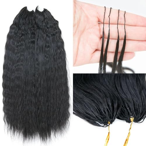Feather Crochet Human Hair Extensions Wet and Wavy Knotless Pre-Separated Crochet Hair Extensions Human Hair With String In The Middle Braid 16inch 60g