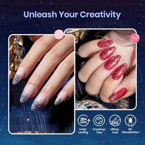 Beetles Poly Nail Gel 12 Colors Starry Party Poly Extension Set With U V Lamp Pink Glitter Builder Nail Extension Enhancement Gel Christmas Manicure DIY Home Salon Gift for Women Girls