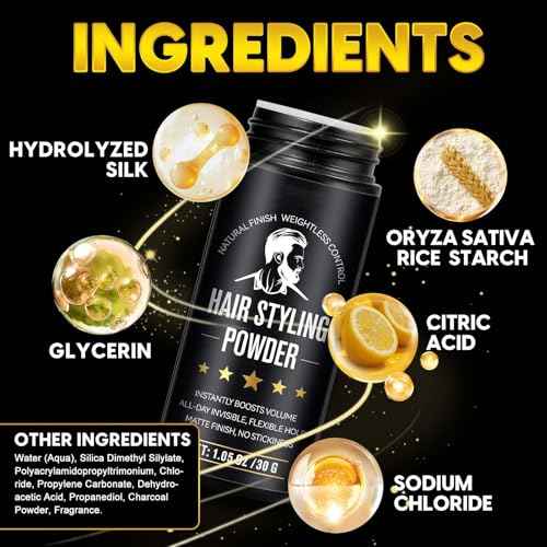 Hair Styling Powder - Volumizing Texture Powder for All Hair Types - Matte Finish, 24 Hour Hold, Adds Volume, Non-Sticky Formula, Light Scent - 30g
