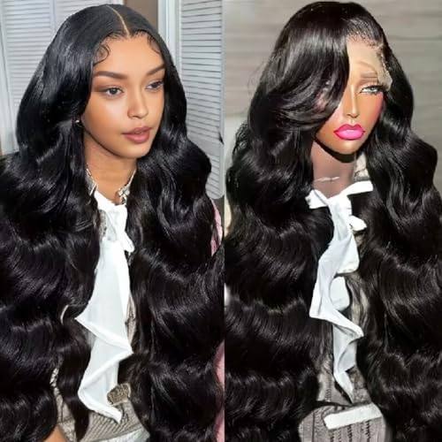 Body Wave Lace Front Wigs Human Hair 180 Density 13x4 HD Lace Front Wigs Human Hair Pre Plucked Glueless Wigs Human Hair Frontal Wigs with Baby Hair for Black Women 22 Inch