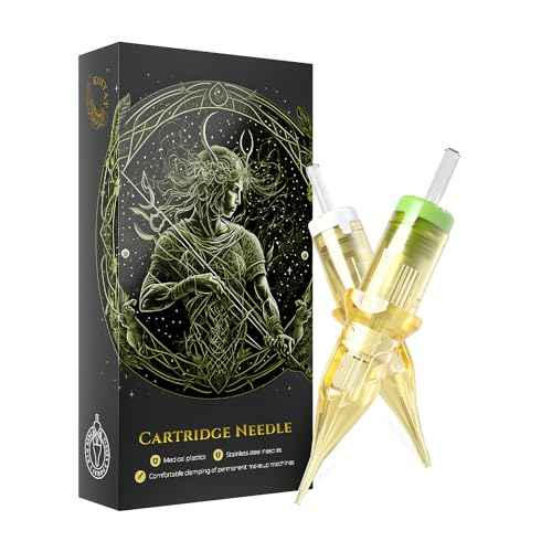 BIOMASER Tattoo Needles 1RL Tattoo Cartridge Needles Single Needle Tattoo Cartridges for Tattooing 20 Count Round Liner with Membrane for Rotary Tattoo Gun Pen Machine Tattoo Supplies£¨1201RL)