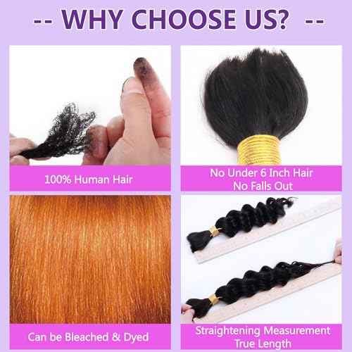 Human Braiding Hair for Boho Braids 110g Deep Wave Bulk 100% Human Hair for Braiding Knotless Brazilian Virgin Crochet Hair Extensions Bulk Bohemian Micro Braiding 3 Bundles Natural Color 20 Inch