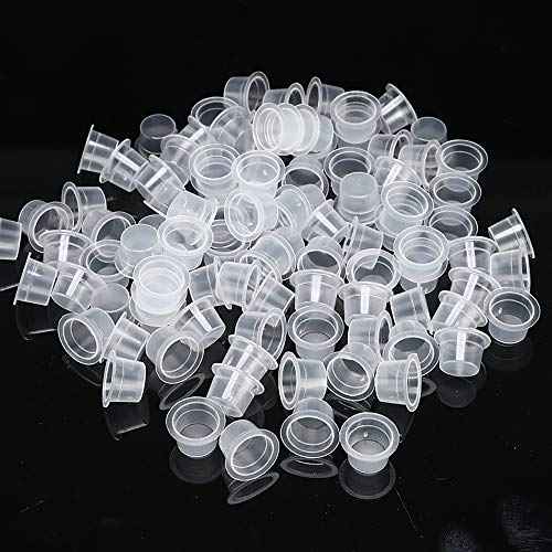 Tattoo Ink Caps Cups - Combofix 500pcs 9mm Quality Tattoo Ink Caps White Plastic Disposable Small Tattoo Pigment Cups for Microblading Ink Tattoo Ink Tattoo Kits Tattoo Supplies¡¦