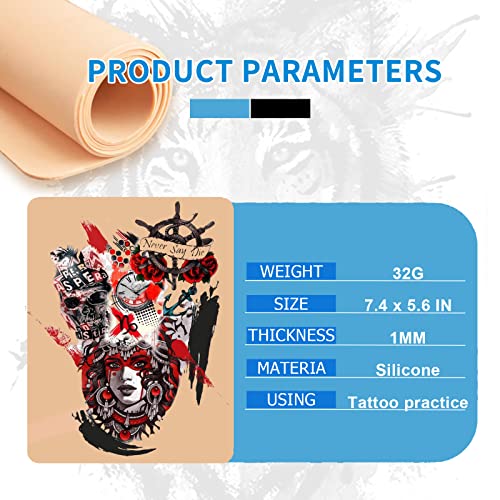 CINRA Practice Skin with Transfer Paper, 30PCS Tattoo Fake Skin and Tattoo Tracing Paper Kit Including 10PCS Double Sided Skin and 20PCS Tattoo Stencil Paper for Tattoo Practice Tattoo Supplies