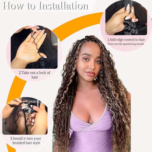 Human Braiding Hair Deep Wave Bulk Human Hair for Braiding 4/27 Honey Blonde No Weft Curly Braiding Hair Extensions for Boho Braids Wet and Wavy Braiding Human Hair Bundles 30 Inch 100g