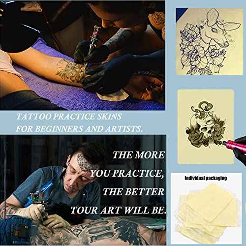 Tattoo Practice Skins 3mm, Urknall 3PCS 12 * 8'' Large Fake Skin Thick Practice Skin Blank Practice Skins Double Sides Skin Practice for Beginners and Artrists