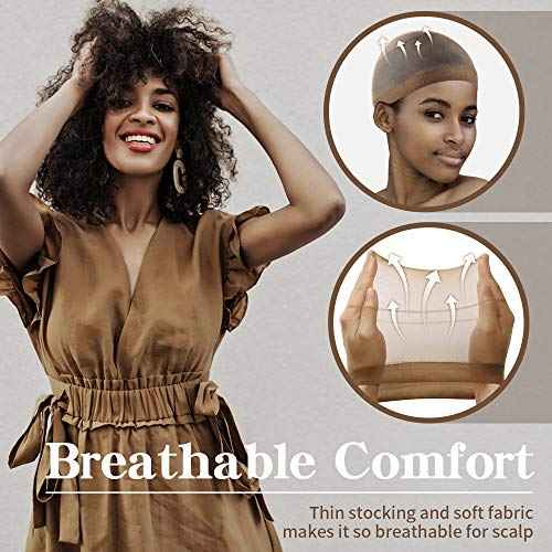 Dreamlover Wig Caps for Women, Brown Stocking Caps for Wigs, 12 Pieces