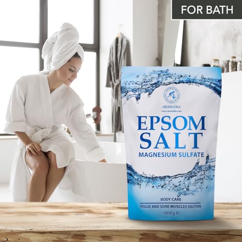 Epsom Salt Bath 175 Oz - 100% Pure & Natural Epsom Salt 5 x 35 Oz- Concentrated Magnesium Sulphate - Soothing & Relieves Sore Muscles - Body Care - Good Skin Care & Muscle Relaxant