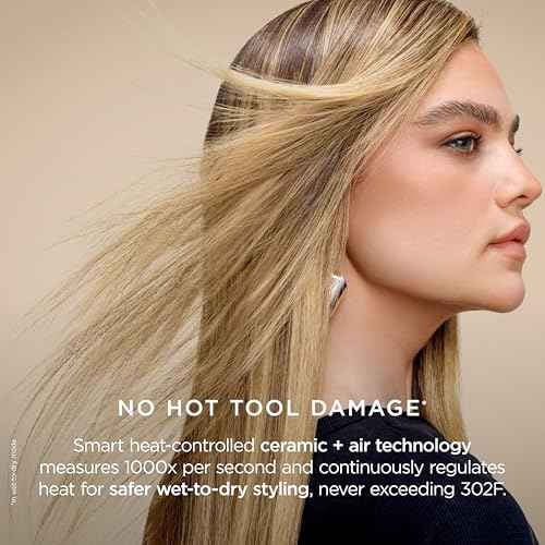 Shark Glam Ceramic & Powerful Air Styling & Drying System, with Silki Straightener & Shark Glossi Air Glosser, for Drying, Curling, Straightening & Glossing, Gold, HD6051S (Straight & Wavy Hair)
