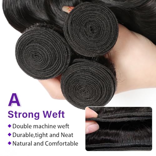 Kinky Curly Bundles Human Hair 10 12 14 Inch 3 Bundles Human Hair 300g 100% Unprocessed Brazilian Virgin Raw Hair Extensions Natural Black Weave Real Human Hair Bundles for Women