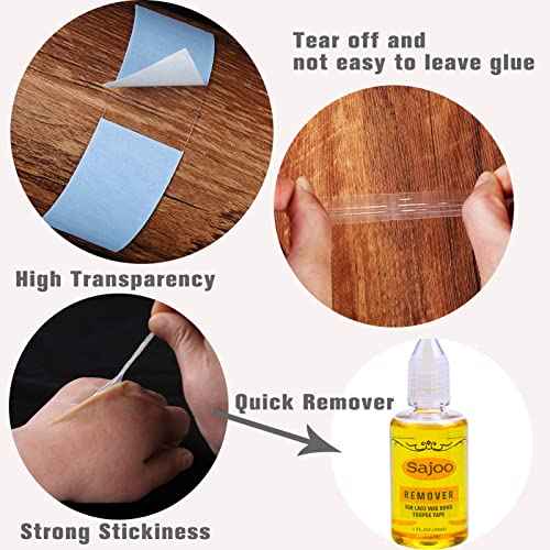 48 Piece Wig Tape for Lace Front Wigs Tape Strips in Extension Double-Sided Waterproof Lace Wigs Adhesive Strong Hold Clear Wig Tape for Wigs Toupees Hairpiece and Hair Extension (White)
