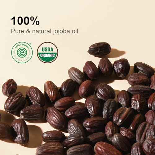 Pure Jojoba Oil Organic USDA Certified 16 fl oz, 100% Natural Jojoba Oil for Hair, Skin & Face, Cold Pressed Unrefined, Deeply Moisturizing Body Carrier Oils for Essential Oils Mixing
