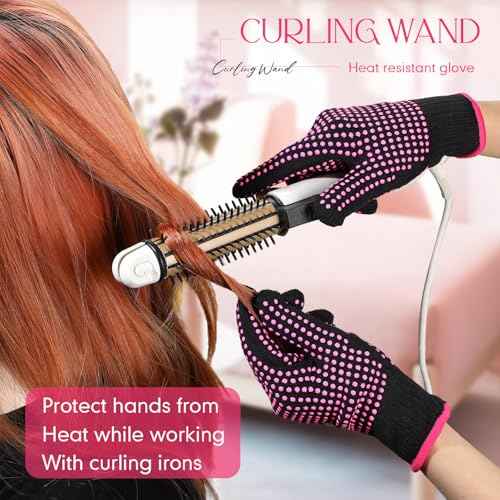 Riyiper 3 Pairs Heat Resistant Gloves for Sublimation, Gloves for Heat Press with Silicone Bumps Applies to Resistant Work, Hair Styling, Universal Fit Size