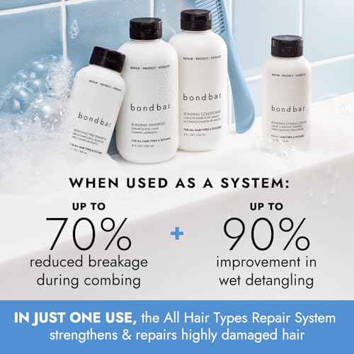 Bondbar Repairing Shampoo, Protects, Strengthens & Hydrates All Hair Types & Textures, Prevents Flyaways & Frizz, Adds Moisture & Shine, Vegan, CrueltyFree, 8 Fl. Oz.