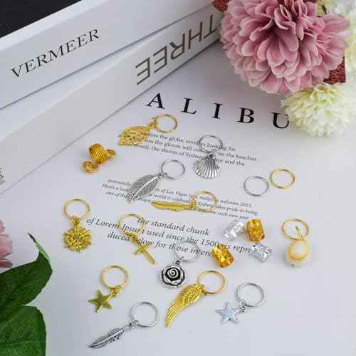 220Pcs Hair Beads Jewelry Braid Accessories Hair Clips Dreadlocks Braiding Accessories Braid Cuffs Metal Hair Coils Rings Women Braid Butterfly Hair Jewelry Gold Hair Jewels Pendants Charms Decoration