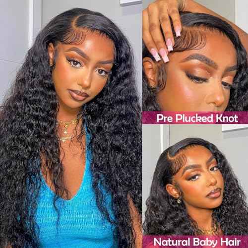 Joedir 26" Big Curly Wavy Supreme Free Parting HD Lace Frontal Wigs With Baby Hair High Temperature Synthetic Wigs For Women(AChocolate Brown Color)