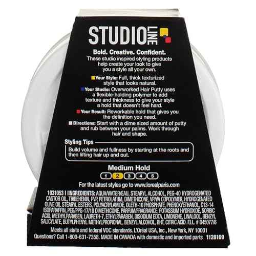 L'Oreal Studio Line Overworked Hair Putty (Pack of 2)