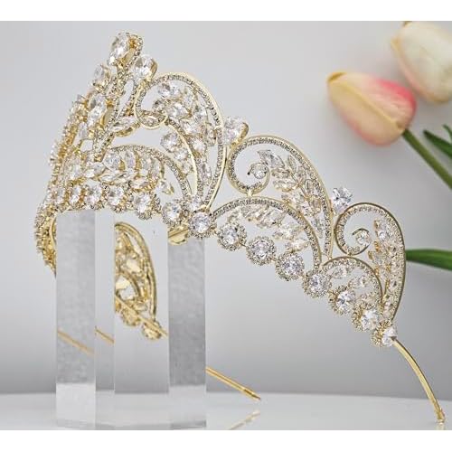 luxury Bridal Tiaras and Crowns for Women Cubic Zirconia CZ Wedding Headpiece Prom Birthday Quince Queen Hair Accessories Zircon Gift Jewelry