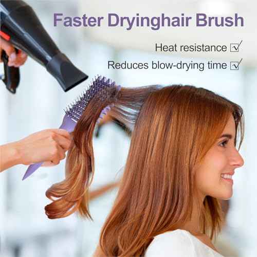 Curl Defining Brush, Vented Curly Hair Brush Defining for Shaping and Defining Curly Hair for Women and Men (Purple)