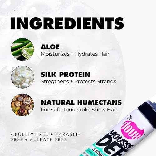 The Doux Multi-Use Mousse for Curly Hair Mousse Def Texture Foam for Styling, Curl Definition, Volume & Shine ? Curl Cream Alternative for Textured Hair & Natural Hair Styles