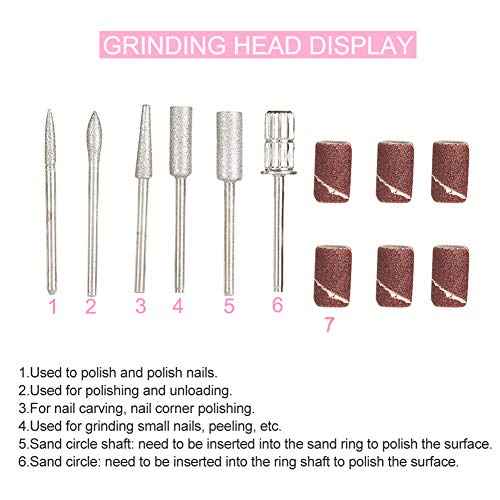 ZJchao Electric Nail File, 30000 RPM Nail Drill Machine Rechargeable LCD Display Electric Nail Drill Quiet Cordless Nail File Grinder Manicure Pedicure Tool for Manicure Salon Home (US Plug)