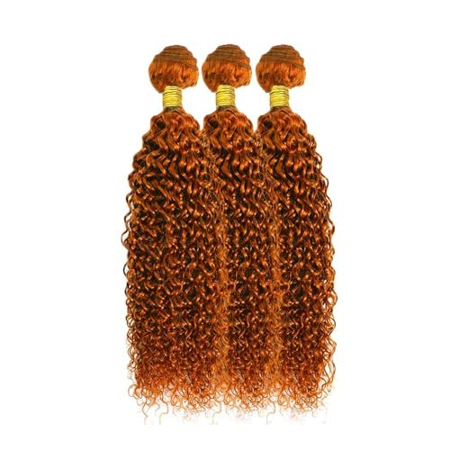 Brazilian Human Hair Bundles 26 28 30 inch Orange Jerry Curly Bundles 350 Color Human Hair Ginger Orange Unprocessed Virgin Quick Weave Hair for Black Women