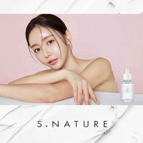 S.Nature S Nature Aqua Squalane Serum 50ml, S Nature Aqua Squalane Serum Refill 50ml, S Nature Aqua Squalane Cream 10ml, Korean Glass Skin Care 3.71 Fl Oz (Pack of 3), white