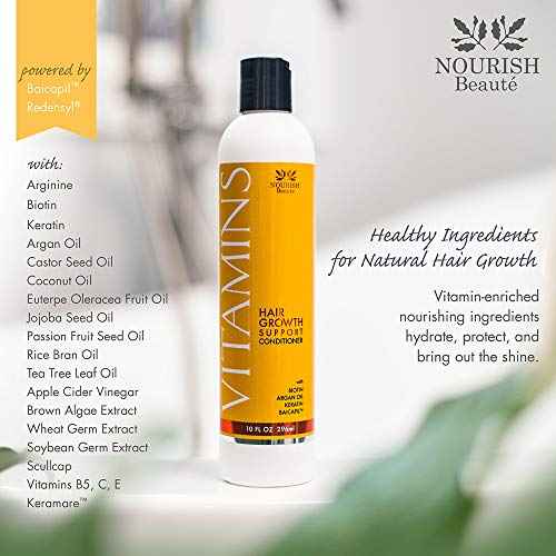 Nourish Beaute Vitamins Conditioner for Hair Loss that Promotes Hair Regrowth, Volume and Thickening with Biotin, DHT Blockers, Antioxidants, Oils and Extracts For Men and Women, Conditioner, 1 Pack