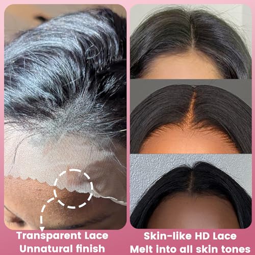 5x5 18 inch HD Lace Closure Human Hair Skin-like 0.1mm thin frontal 100% Virgin Hair pre plucked Natural Black Straight
