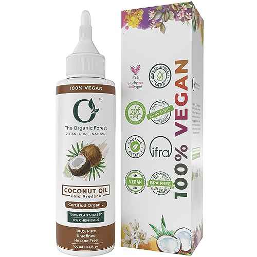 100% Pure & Organic Coconut Oil for Hair, Skin & Body ? Cold-Pressed, Unrefined and Natural ? Nourishing & Strengthening Oil ? Vegan & Chemical-Free ? 3.4 fl. oz