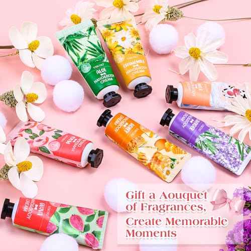 7 Pack Hand Cream Gifts Set for Women,Stocking Stuffers for Women,Teengirls,Christmas Gifts Bulk Gifts,Small Gifts,Mini Moisturizing Hand Lotion Travel Size in Bulk for Dry Cracked Hands