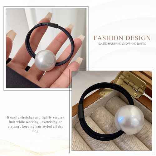 French Pearl Scrunchies - Elegant Elastic Hair Ties and Accessories for Women's Thick Hair, High Ponytails and Girls