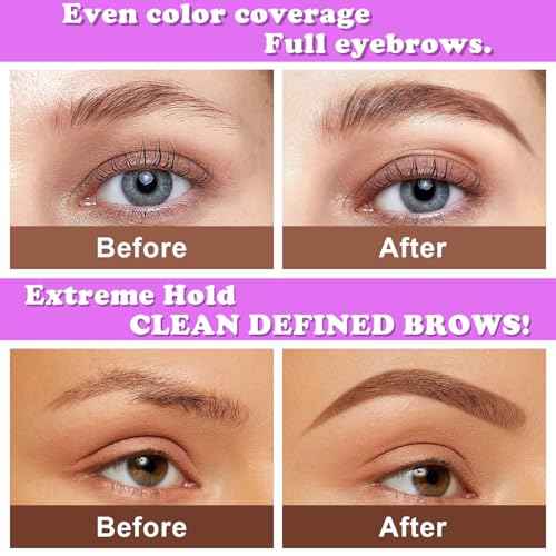 2pcs Easy Peel-Off Eyebrow Gel- Waterproof & Sweatproof, Tattoo Eyebrow Gel Easy Peel Off, Anti-Smudge and Long-Lasting Makeup, Eyebrow Shape is Clearer and More Three-Dimensional (04# Black)