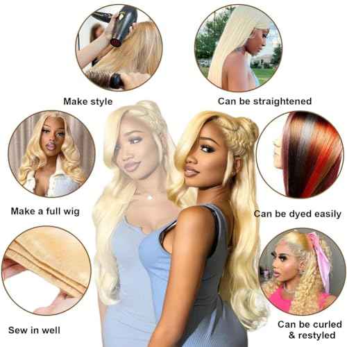 YISEA Brazilian 613 Body Wave 3 Bundles 300g 12A 100% Unprocessed Virgin Human Hair 613 Color Mixed Body Wave Hair Bundles 10 10 10