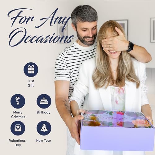 Luxury Spa Gift Basket Set ? 16 Pcs Bath Set with Bath Bombs, Body Lotion, Shower Gel & More ? Relaxing Gifts for Women & Men ? Perfect for Birthday, Christmas, Thank You & Bridal Shower(Royal Blue)