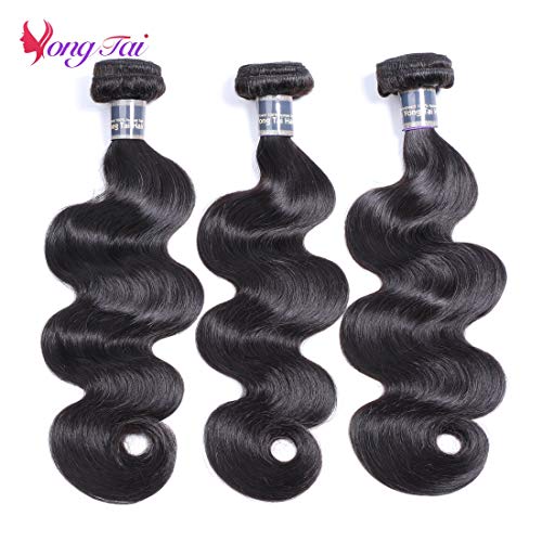 Body Wave Hair 3 Bundles 18 20 22 Inch Human Hair 100% Unprocessed Brazilian Virgin Hair Bundles Deals Weave Bundles Human Hair Body Wave 1B Color