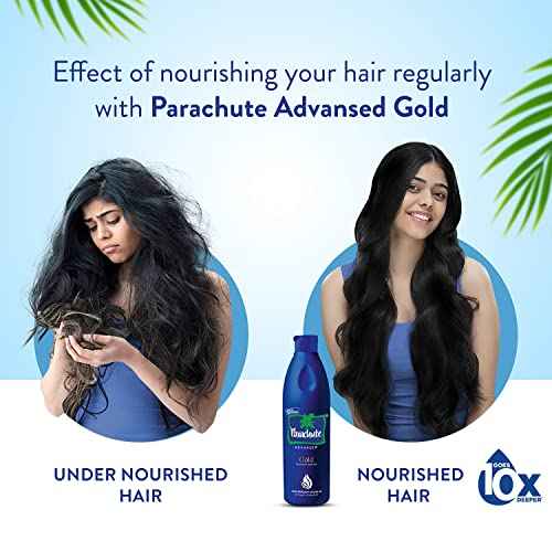 Parachute Advansed Gold Coconut Hair Oil with Vitamin E| Pure Coconut Oil| For Long, Strong & Nourished Hair| Indian Hair Oil | 13.5 Fl.oz.