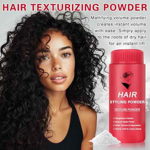 DAMUSI Hair Texture Styling Powder for Men & Women, Mattifying Hair Texturizing Volume Powder with Matte Finish, Strong Hold, Easy to Apply for All Hair Styles 0.52 Oz(Pack of 2)