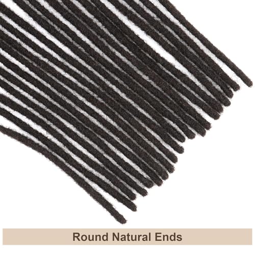 0.4cm Thickness Real Human Hair Dreadlock Extensions for Men/Women 10 Inch 60 Strands Full Handmade Permanent Locs Extensions Human Hair Can Be Dyed and Bleached