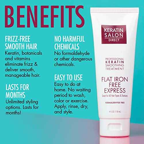 Keratin Salon Direct Treatment - Salon Quality, No Flat Iron Needed (4 oz)